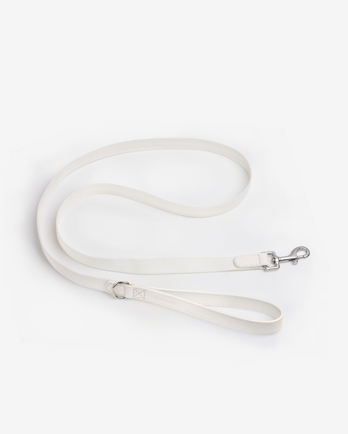 Handcrafted Leather Dog Leash | White