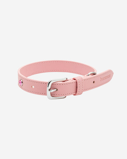 Limited Edition Crystal Leather Collar | Pastel Pink