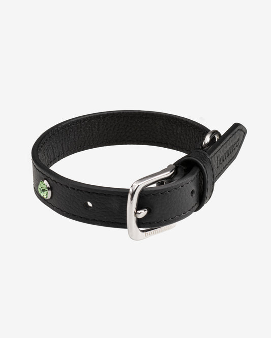 Black Leather Lovee Birthstone Collar | August