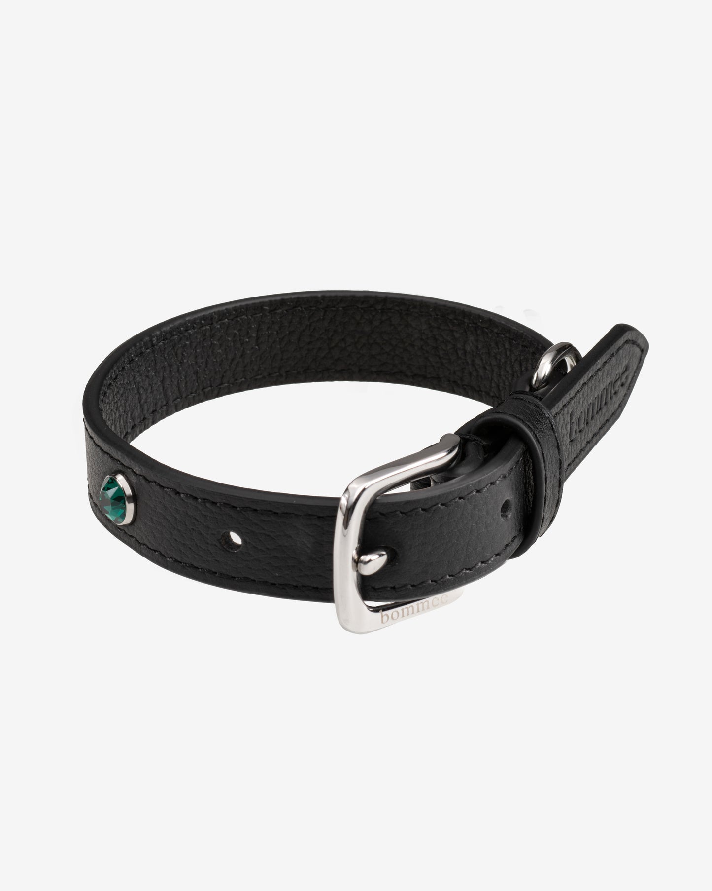 Black Leather Lovee Birthstone Collar | May