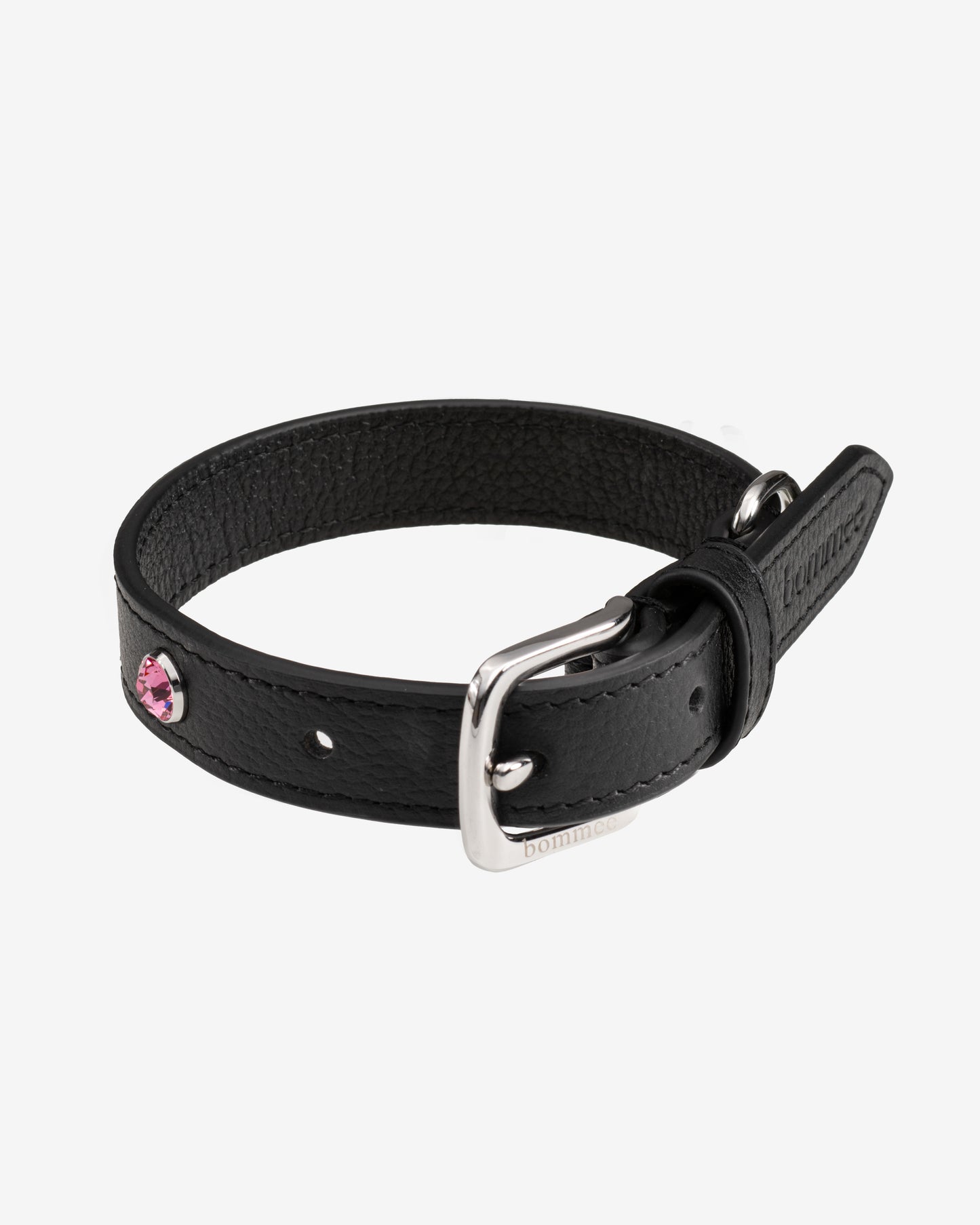 Black Leather Lovee Birthstone Collar | October