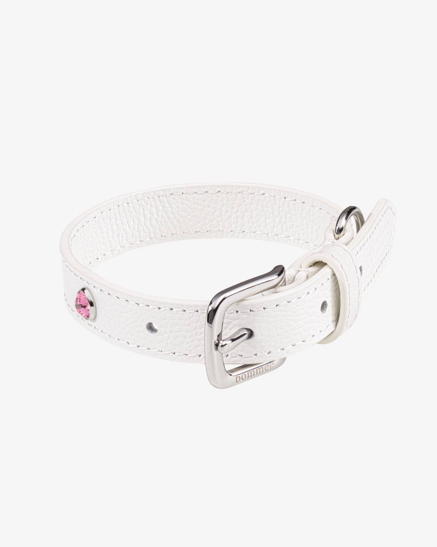 White Leather Lovee Birthstone Collar | October